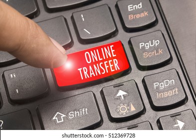 Online Transfer Word On Red Keyboard Button.