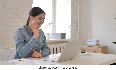 Online Video Chat on Laptop by Young Girl - Shutterstock ID 1314127562
