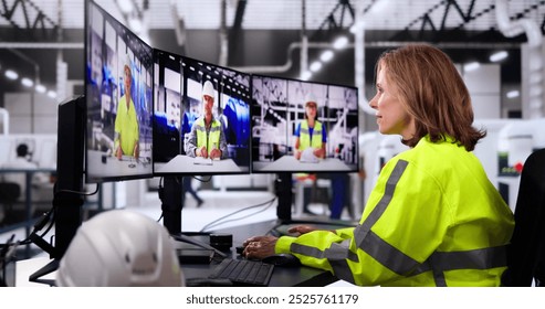 Online Video Conference Call At Automated Silicon Plant - Powered by Shutterstock