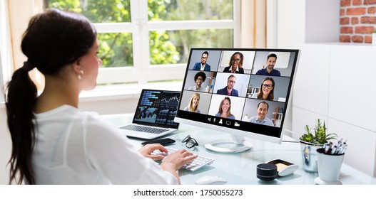 Online Video Conference Call. Remote Webinar Meeting