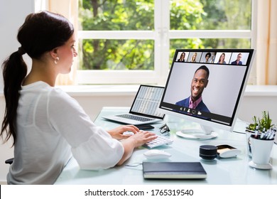 Online Video Conference Call. Remote Webinar Meeting