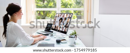 Online Video Conference Call. Remote Webinar Meeting
