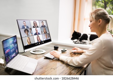 Online Video Conference Call. Virtual Remote Webinar - Powered by Shutterstock