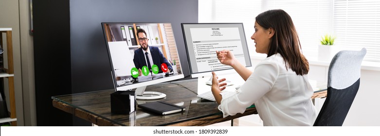 Online Video Conference Job Interview Meeting Call - Shutterstock ID 1809392839