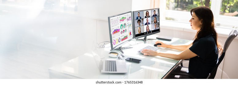 Online Video Conference Learning Call. Work From Home - Powered by Shutterstock