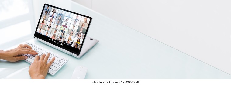 Online Video Conference Webinar Call. Videoconference Meeting - Shutterstock ID 1750055258