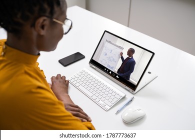 Online Virtual Video Conference Training On Laptop Computer