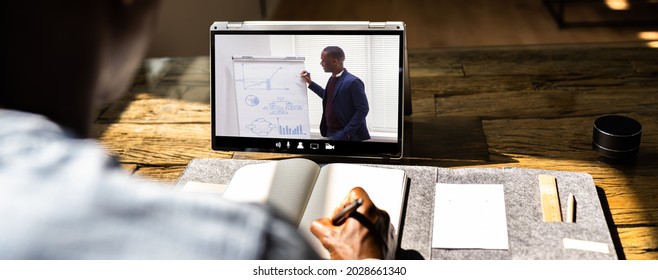 Online Virtual Video Conference Training On Laptop Computer