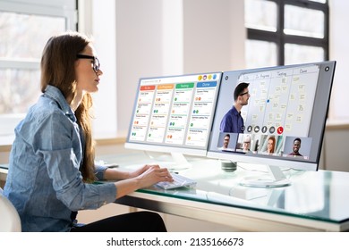 Online Virtual Video Conference Training On Laptop Computer - Shutterstock ID 2135166673
