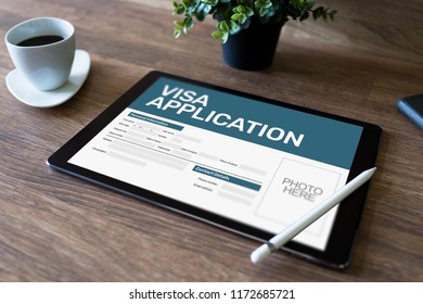 Online Visa Application Form On Screen. Country Visit Permit.