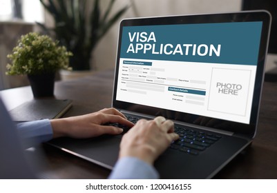 Online Visa Application Form On Screen. Country Visit Permit.