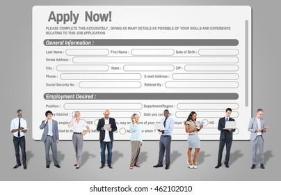 Online Web Job Application Form Concept