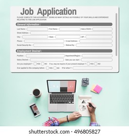 Online Web Job Application Form Concept