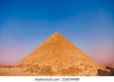 Only Pyramids Of Giza In Cairo Egypt Sunset Sky, Travel Egyptian.