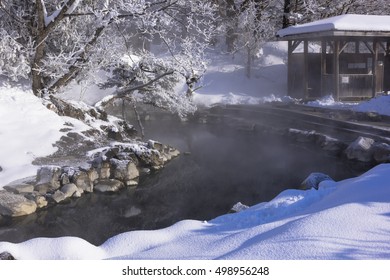 Onsen Hot Spring In Winter