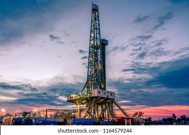 Onshore land rig in oil and gas industry. 