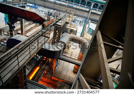 On-site shooting of high temperature forging in iron and steel plant, smelting operation in heavy industry workshop,