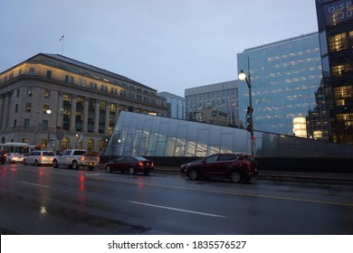 Ontario, Canada, 10 24 2017 : Morning View Of Bank Of Canada Museum At Bank Street Of Ottawa City