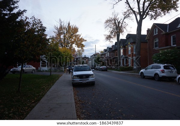 ontario, canada, 10 24 2017 : view of clergy\
street east in\
kingston