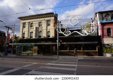 Ontario, Canada, 10 25 2017 : View Of The Drake Hotel At Queen Street West In Toronto City