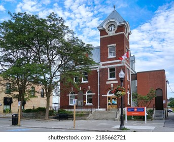 Ontario, Canada - August 2022:  Small Town Old Fashioned Post Office Building