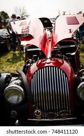 ONTARIO - SEPT 17, 2017: British cars on display at the All-British Car Event in North America, Bronte Creek Provincial Park, Canada