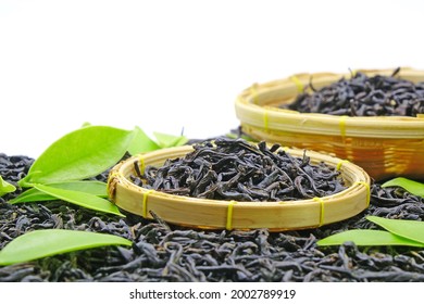 Oolong Tea, Famous Chinese Tea, Oolong is semi-oxidized, rolled to give it its signature shape. Oolong could be green-ish or brown-ish in color, and variations in flavors. Selective focus, copy space