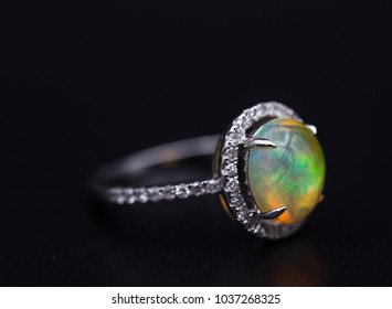 Opal And Diamond Ring