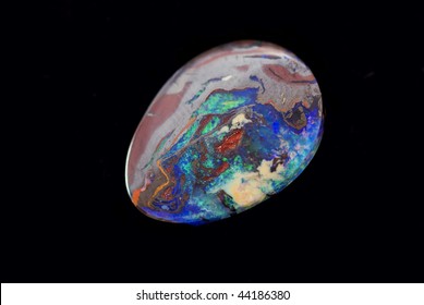 Opal On Black Background