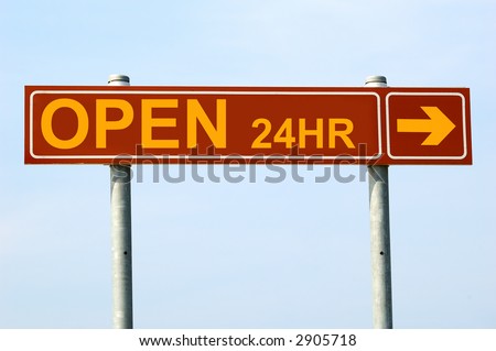 Open 24 Hours Sign Stock Photo (Edit Now) 2905718 - Shutterstock