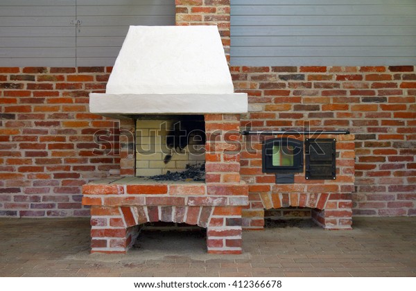 Open Air Kitchen Home Yard Fireplace Stock Photo Edit Now 412366678