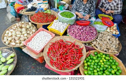 Open Air Market In The Southern Vietnam