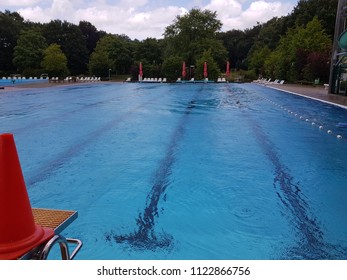 Open Air Olympic Swimming Pool And Competition Lines