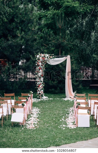Open Air Wedding Ceremony Wedding Arch Stock Photo Edit Now