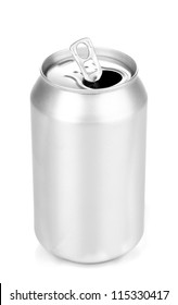 Open Aluminum Can Isolated On White