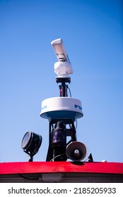 Open Array Radar Radome On Ferry Boat. 