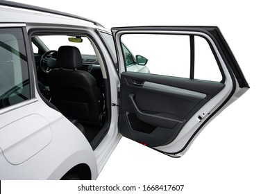 Open Back Car Door Isolated On White Background