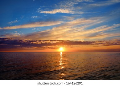 Open Baltic Sea At The Sunset