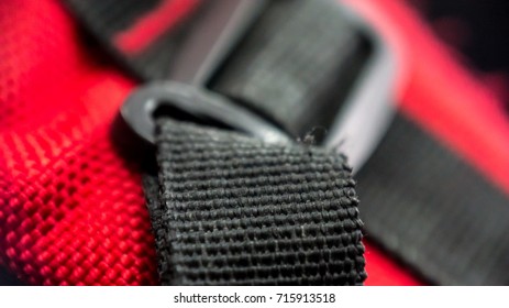 Open Band Strap Of A Bag In Close Up View.