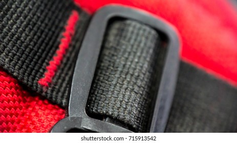 Open Band Strap Of A Bag In Close Up View.