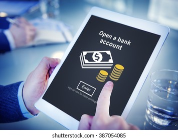 Open A Bank Account Banking Savings Financial Concept