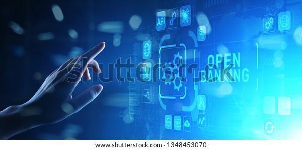 Open banking financial technology fintech concept
on virtual screen.