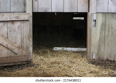 Open Barn Door To The Animal Pen.