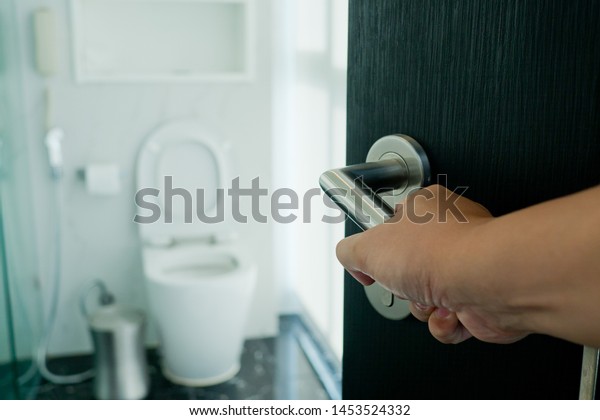 Open Bathroom Door Go Toilet Stock Photo Edit Now 1453524332