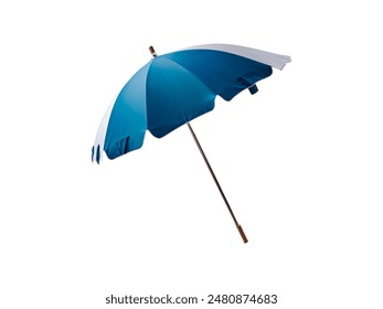 Open beach umbrella isolated on white background - Powered by Shutterstock