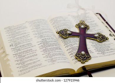 Open Bible And Cross