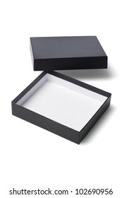 Open Black Gift Box On White Background