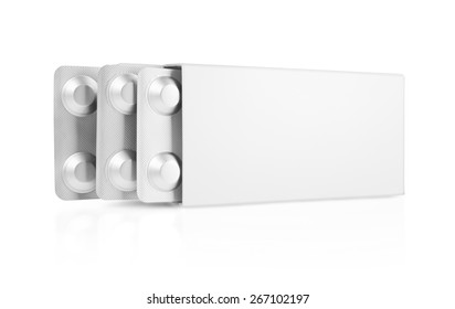 Open blank medicine drug box isolated