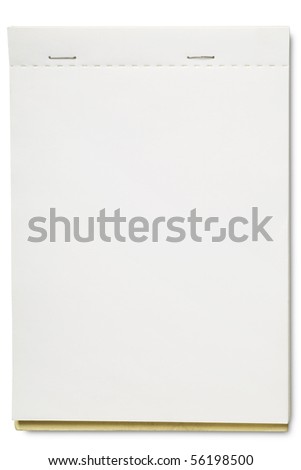 an open blank pad on white