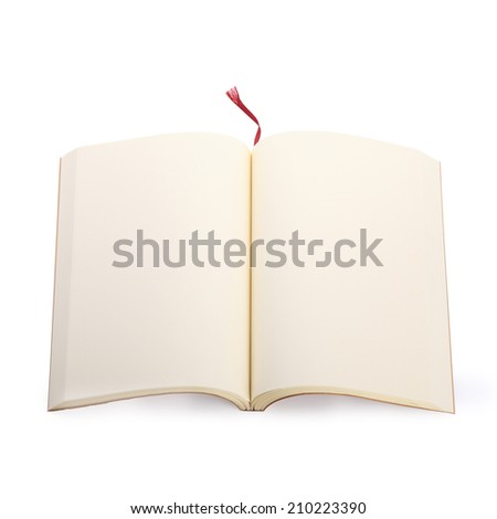 open blank paper page in notebook isolated
